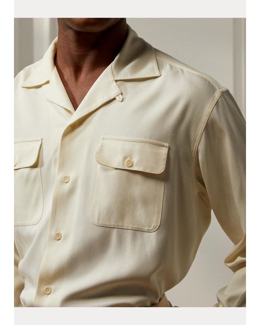 Camicia sahariana in twill da Uomo di Ralph Lauren Purple Label in Neutro |  Lyst
