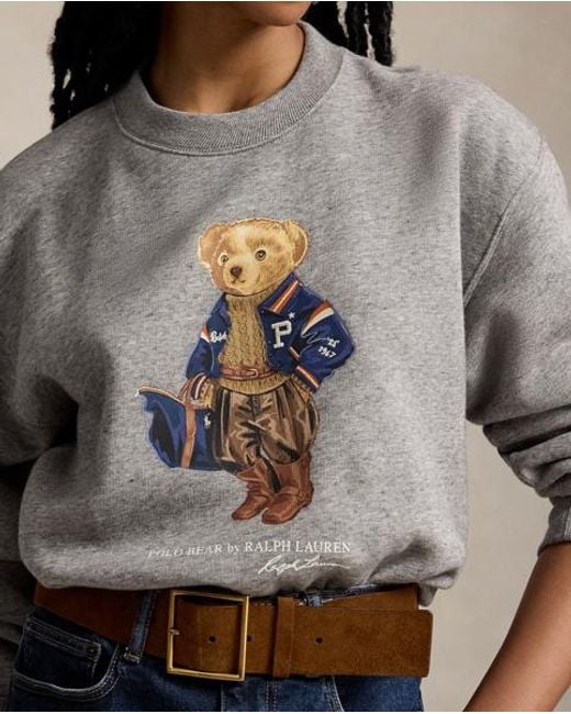 Polo Ralph Lauren Gray Polo Bear Fleece Crewneck