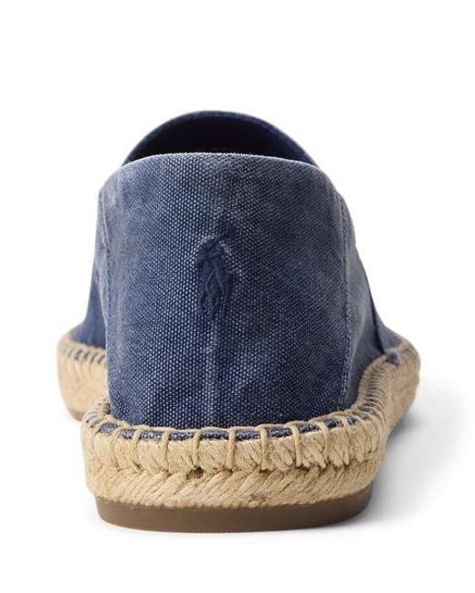 Polo Ralph Lauren Blue Cevio Washed Canvas Espadrille for men