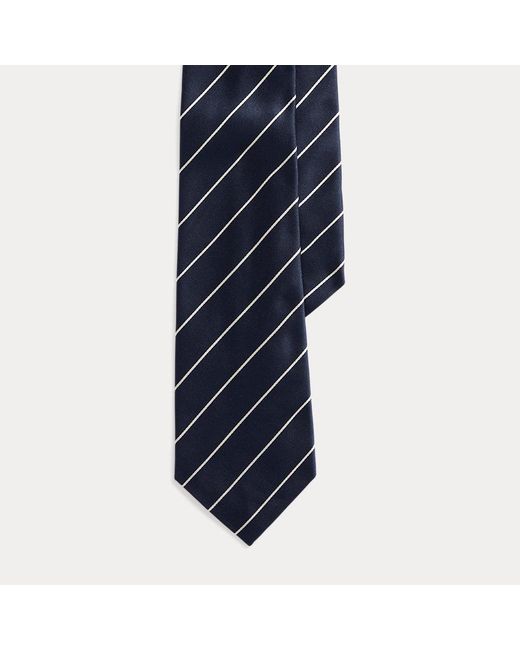 Ralph Lauren Purple Label Blue Striped Silk Satin Tie for men