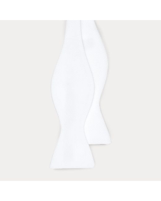 Ralph Lauren White Cotton Piqué Bow Tie for men