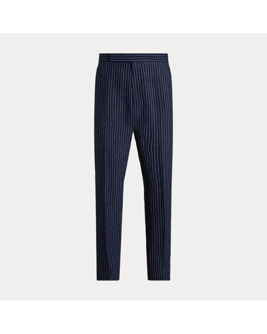 Ralph Lauren Purple Label Blue Gregory Hand-tailored Pinstripe Trouser for men