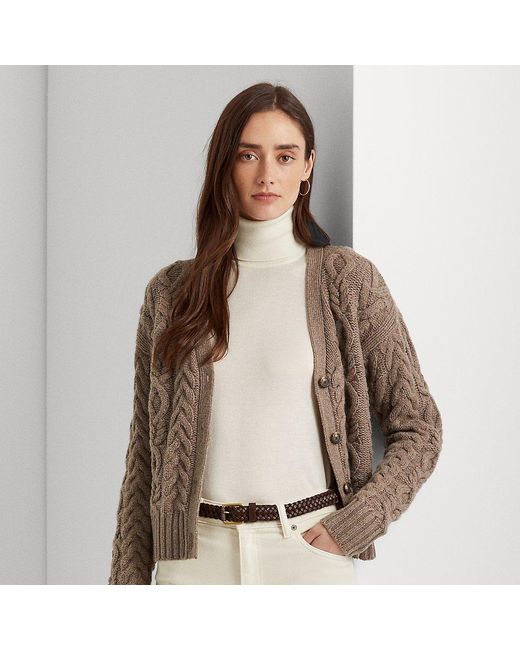 Lauren by Ralph Lauren Ralph Lauren Aranknit Woolcashmere Cardigan in