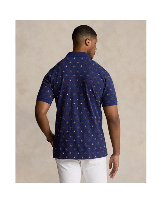 Ralph Lauren Grotere Maten - Hippisch Mesh Polo-shirt in het Blue voor heren
