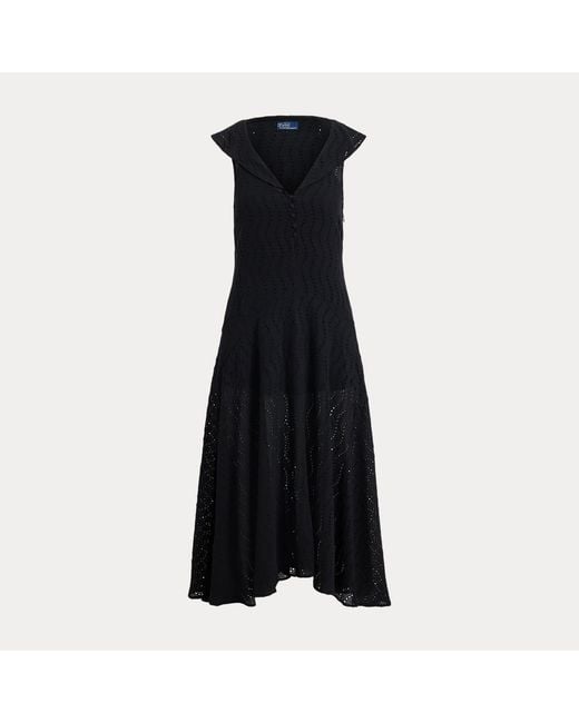 Polo Ralph Lauren Black Eyelet Gauze Dress