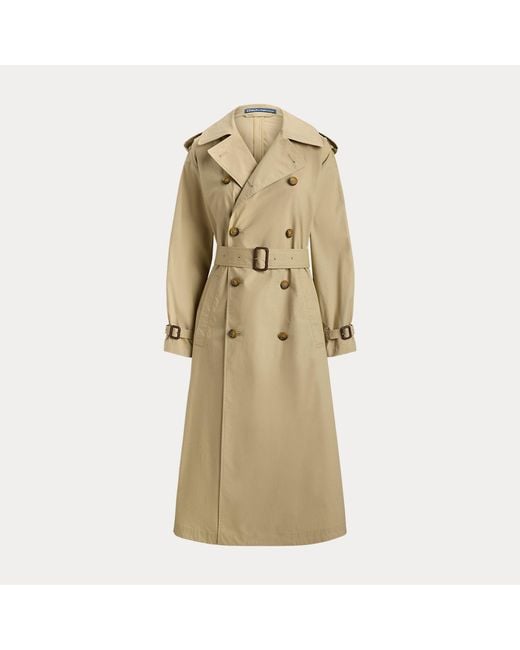 Ralph Lauren Blue Cotton-Blend Trench Coat