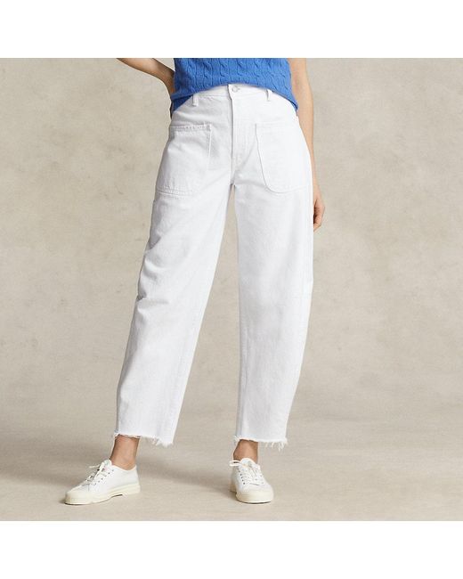 Polo Ralph Lauren Relaxed Curved Tapered Jean in White | Lyst