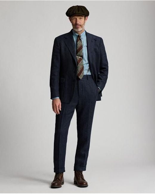 RRL Gray Slim Fit Striped Shirt for men
