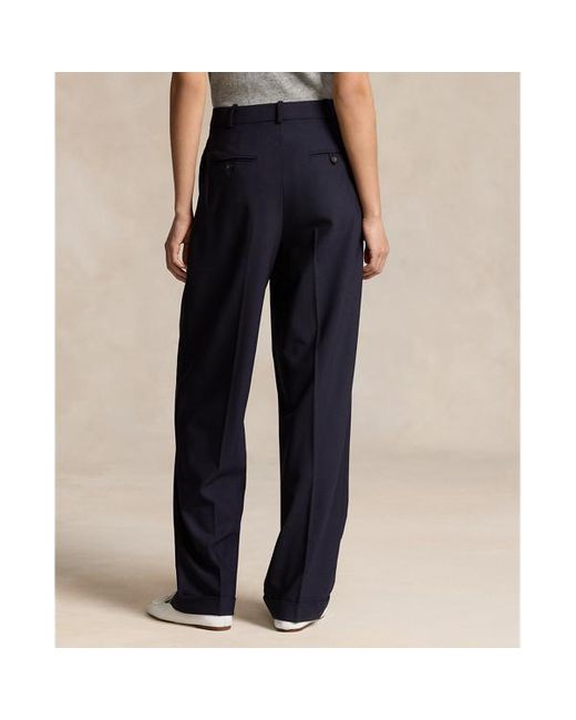 Polo Ralph Lauren Blue Wool-blend Wide-leg Trouser