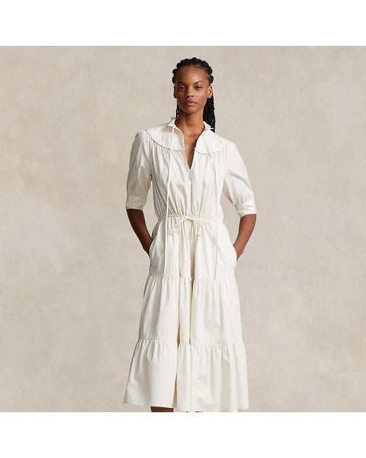 Polo Ralph Lauren Natural Tiered Cotton Dress