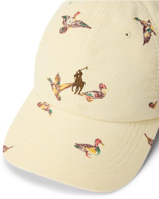 Polo Ralph Lauren Natural Duck-Print Corduroy Ball Cap for men