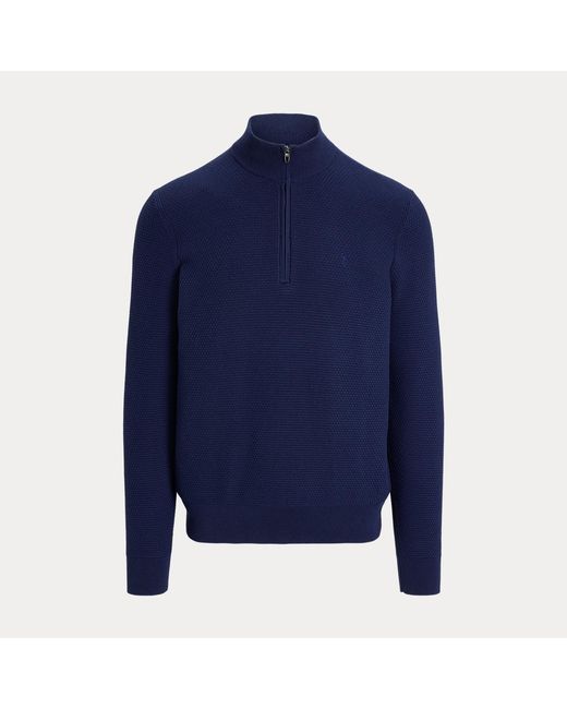 Ralph Lauren Blue Performance Cotton-Blend Jumper for men
