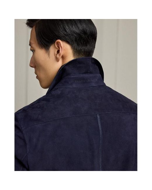 Giacca a camicia in camoscio di Ralph Lauren in Blue da Uomo