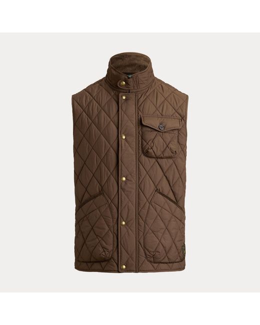 Polo Ralph Lauren Brown The Beaton Quilted Utility Gilet for men