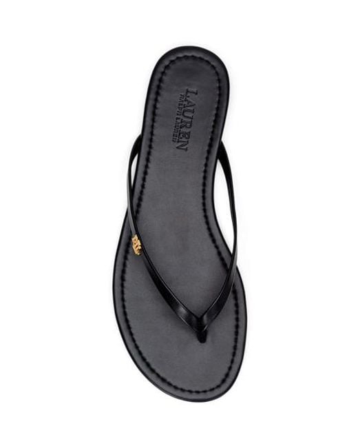 Ralph Lauren Black Ralph Raquel Leather Flip-Flop