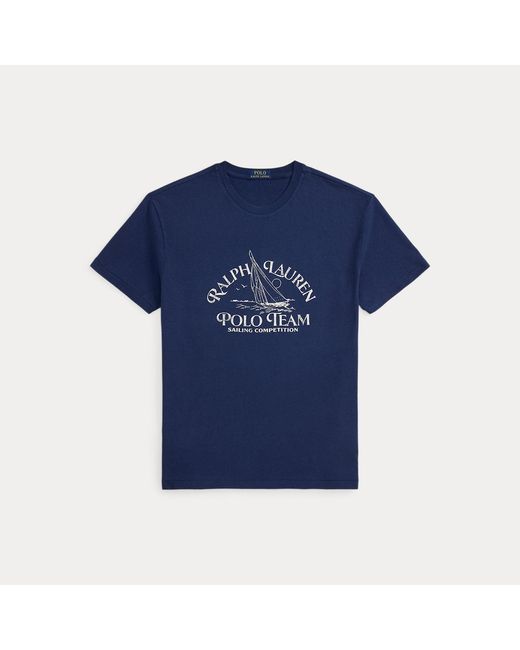 Polo Ralph Lauren Blue Classic Fit Jersey Graphic T-Shirt for men