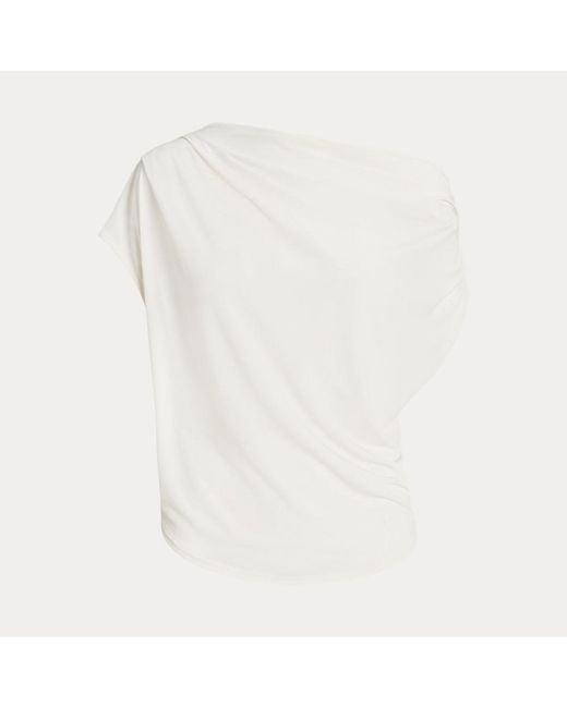 Top in jersey stretch a spalle scoperte di Lauren by Ralph Lauren in White