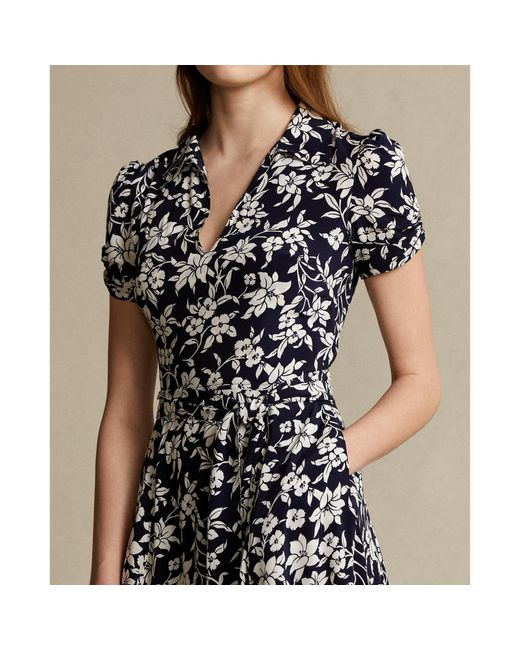Polo Ralph Lauren Floral A-line Dress in Blue | Lyst