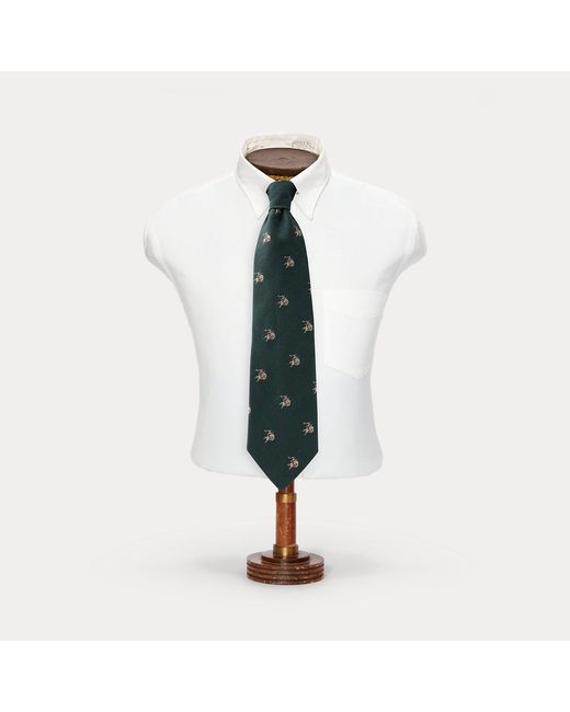 RRL Blue Handmade Western-Inspired Club Tie for men