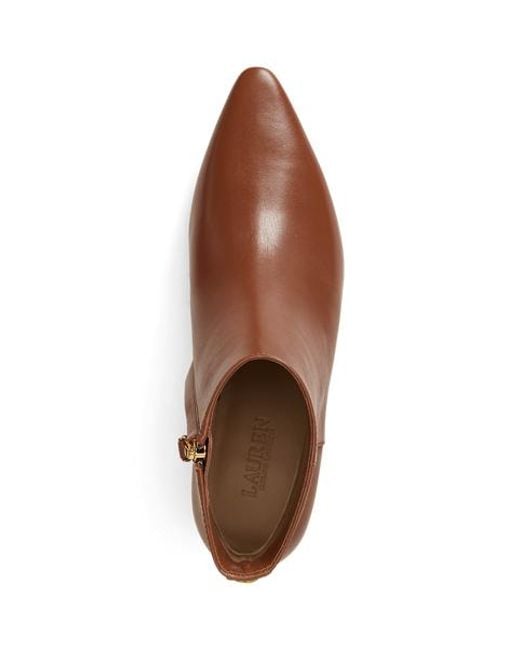 Ralph Lauren Brown Francesca Calfskin Bootie