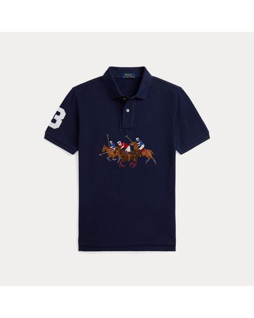 Polo Ralph Lauren Blue Ralph Lauren Boy's Triple-Pony Cotton Polo Shirt for men