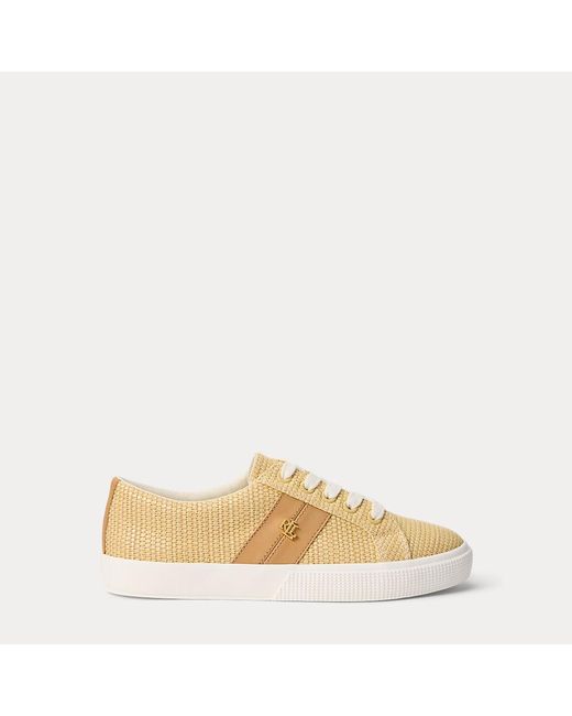 Ralph Lauren Natural Janson Ii Straw & Leather Trainer