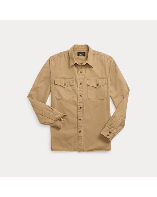 RRL Natural Twill Officer's Workshirt for men