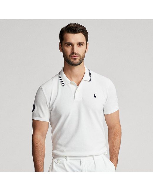 Maglia Wimbledon con colletto polo da Uomo di Polo Ralph Lauren in Bianco |  Lyst