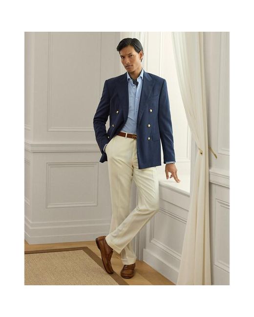 Ralph Lauren Blue Knit Oxford Shirt for men