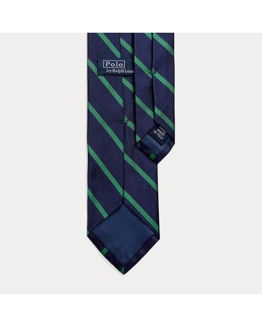 Polo Ralph Lauren Blue Striped Silk Repp Narrow Tie for men