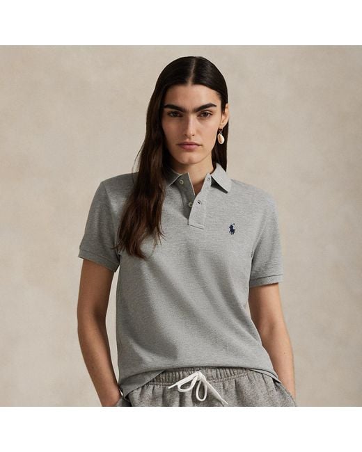 Polo Ralph Lauren Gray The Iconic Classic Fit Mesh Polo Shirt