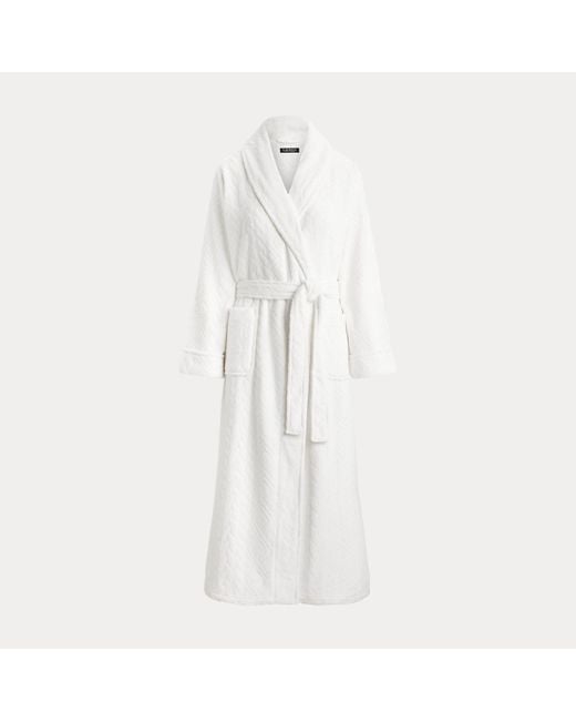 Peignoir Chenille Châle Ceinturé Ralph Lauren en coloris White