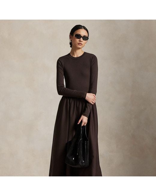 Polo Ralph Lauren Black Cotton Long-Sleeve Dress