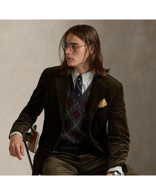 Ralph Lauren Polo Tailored Fit Corduroy Suit Jacket in Black for 
