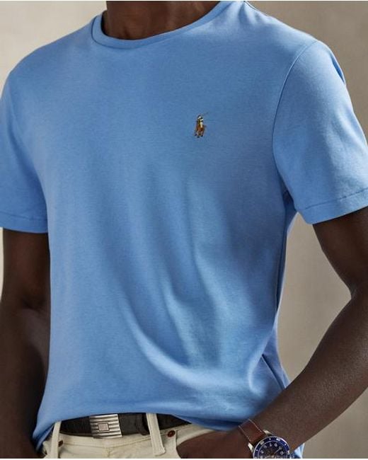 Polo Ralph Lauren Blue Custom Slim Fit Soft Cotton T-Shirt for men