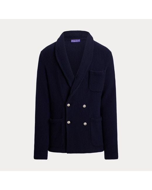 Ralph Lauren Blue Cashmere Blazer Cardigan for men
