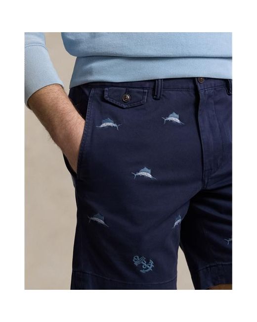 Polo Ralph Lauren Straight-Fit Stretch-Chinoshorts in Blue für Herren