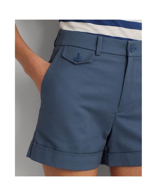 Pantalón corto de algodón plisado Lauren by Ralph Lauren de color Blue