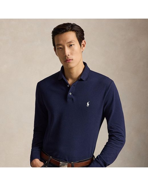Polo Ralph Lauren Blue Custom Slim Fit Stretch Mesh Polo Shirt for men