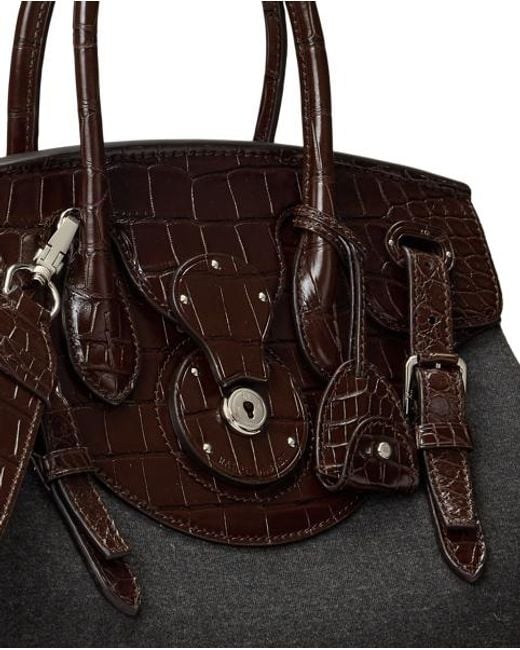 Ralph Lauren Black Flanelltasche Soft Ricky 33 Mit Besatz