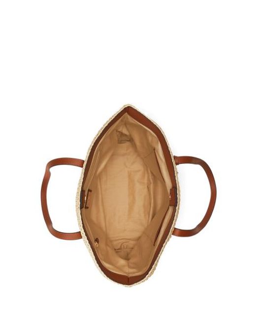 Ralph Lauren Natural Mittelgroße Strohtragetasche Whitney