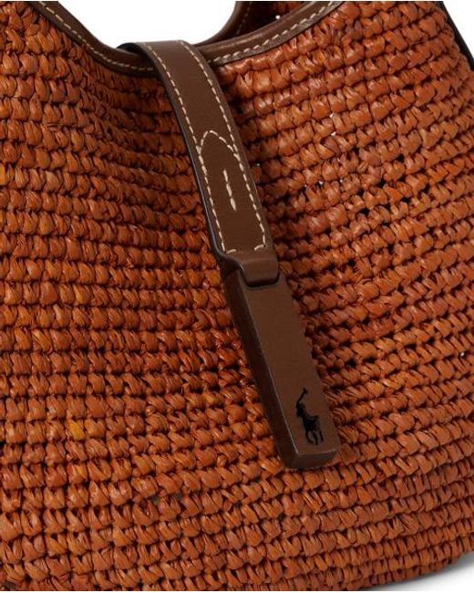 Polo Ralph Lauren Brown Ralph Lauren Polo Id Raffia Small Shoulder Bag