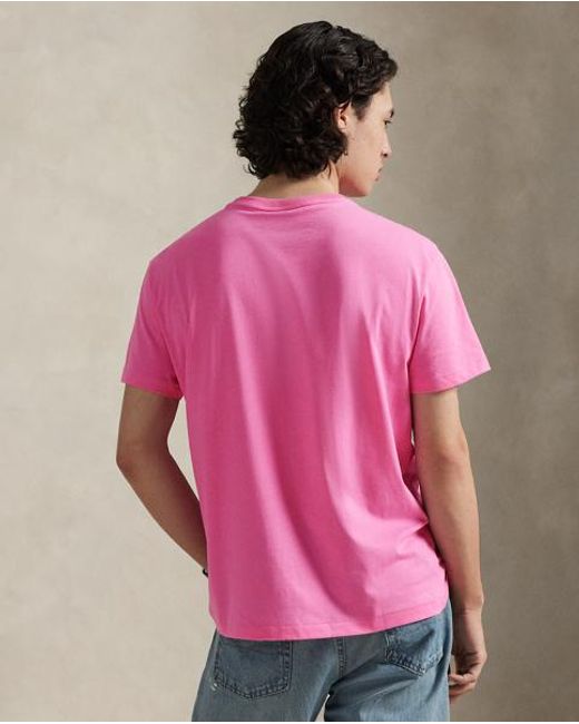 Polo Ralph Lauren Pink Custom Slim Fit Jersey Crewneck T-Shirt for men