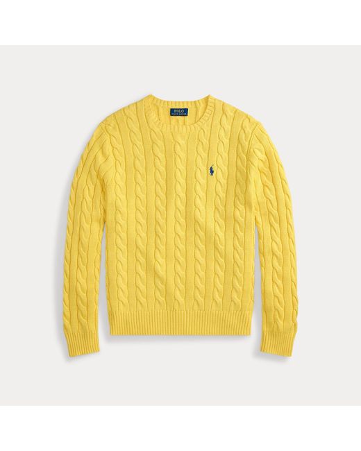Polo Ralph Lauren Yellow Cable-Knit Cotton Jumper for men