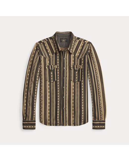 RRL Multicolor Slim Fit Jacquard-Knit Western Shirt for men
