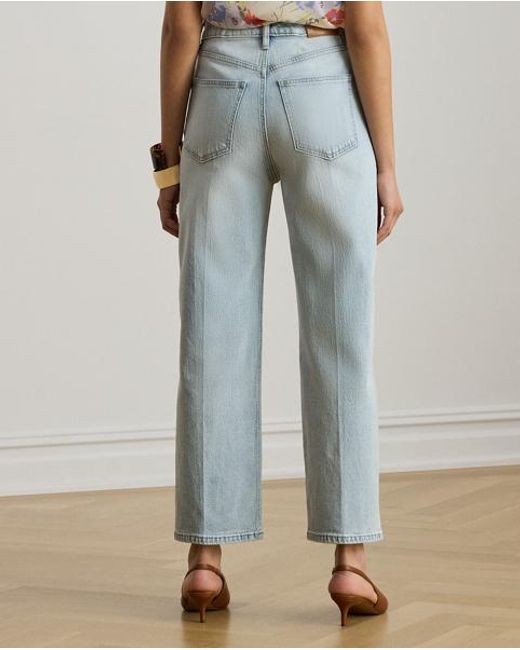Ralph Lauren Blue High-Rise Relaxed Straight Ankle Jean