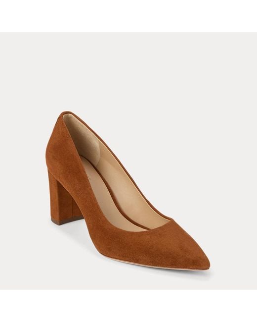 Escarpins Lanette En Daim À Talon Ralph Lauren en coloris Brown