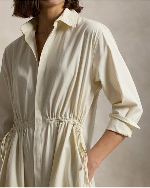 Polo Ralph Lauren Natural Cotton Drawcord Shirtdress