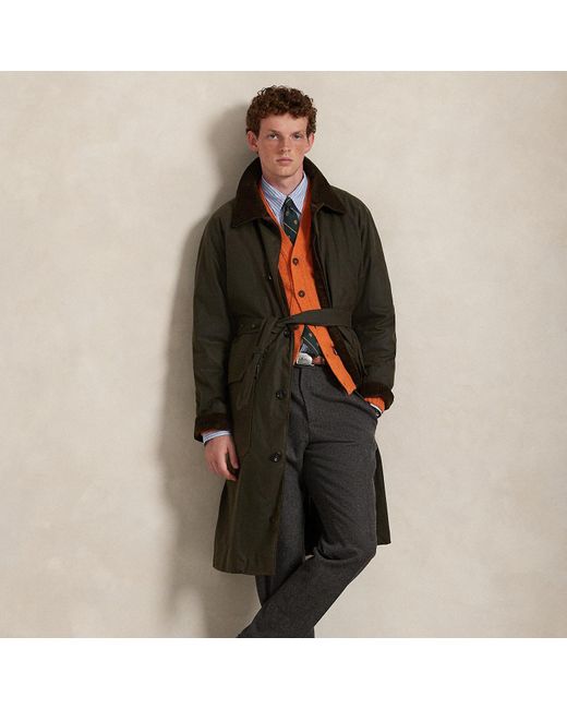 Ralph Lauren Green The Iconic Oilcloth Belted Coat for men