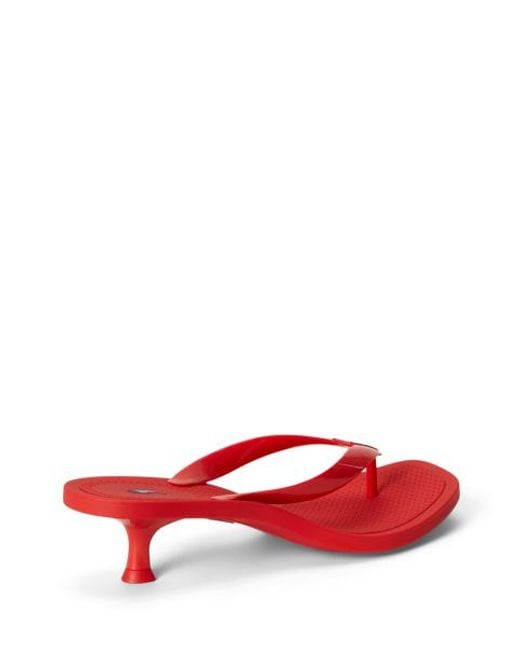 Polo Ralph Lauren Red Polo Play Kitten Heel Thong Sandal
